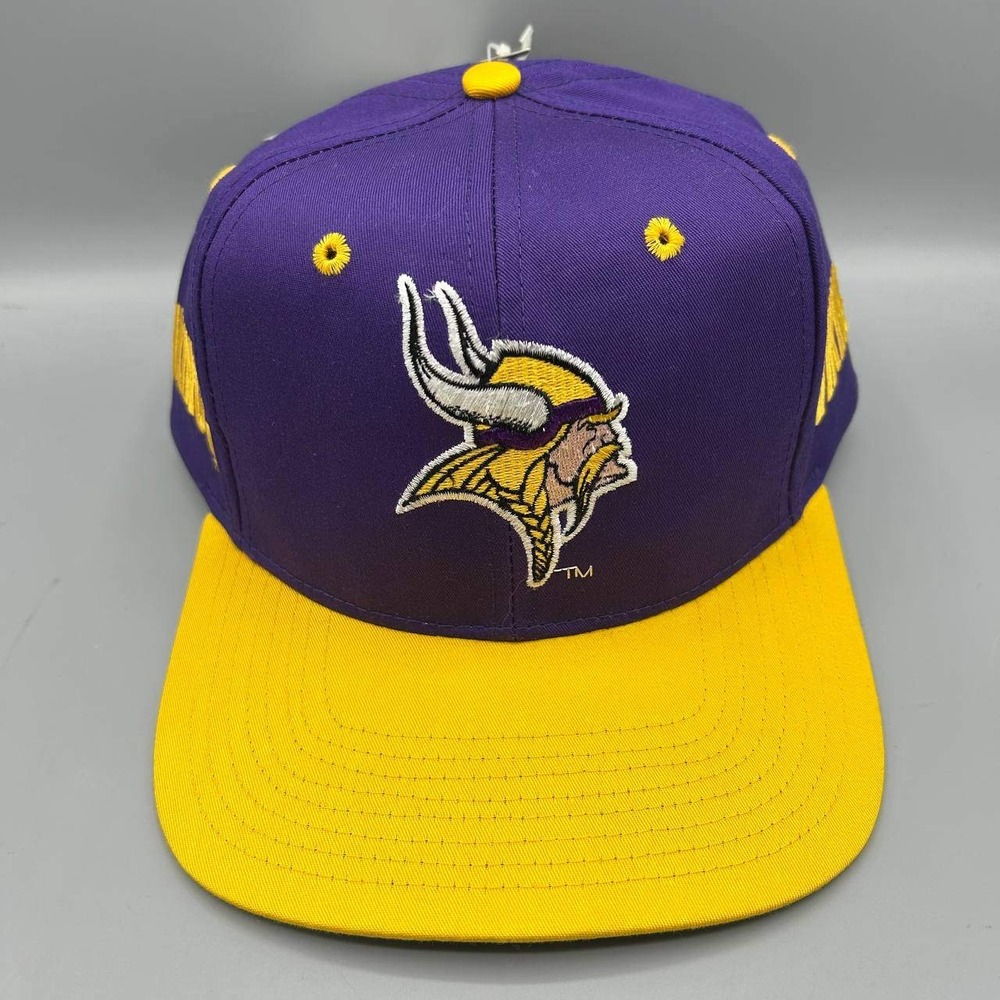 Vintage Minnesota Vikings Hat Men Purple Yellow NFL Eastport Snap Back Cap New